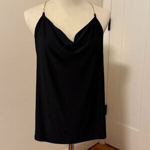 Black Cami with gold chain straps NWT